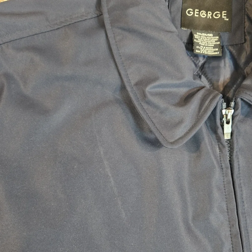 George Lightweight Navy‎ blue Quilted Lined Jacket Coat Size Mens 3XL 54-56 Work